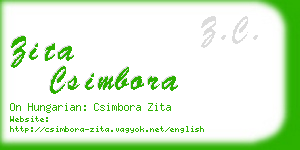 zita csimbora business card